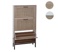 Mendler Armoire à chaussures rotin - Naturel