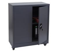 Mendler Armoire à dossiers HWC-O50 98 x 80 x 40 cm Gris foncé