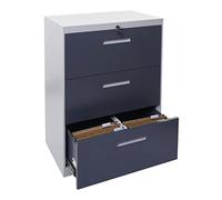 Mendler Armoire à dossiers Suspendus HWC-A10 Acier A4 verrouillable 103x76x46cm Gris foncé