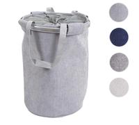 Panier à linge MENDLER HWC-C34 55x39cm 65l velours gris Gris G