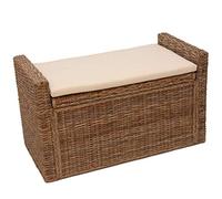 Mendler Banc Banquette/Coffre de Rangement M92, rotin - kubu, Gris