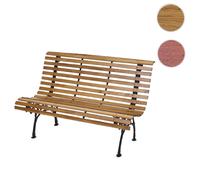 Banc de jardin HWC-F97, Banc de parc Banc en bois, 2 places fonte bois 122cm 22kg ~ marron clair