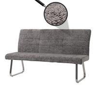 Mendler Banc HWC-G55 Chenille Öko-Tex, 180cm Gris foncé