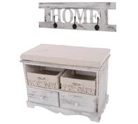 Mendler Banc vestiaire à chaussures - Blanc