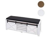 Mendler Banc vestiaire avec rangement - Blanc