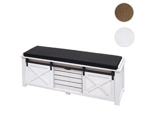 Mendler Banc vestiaire avec rangement - Blanc