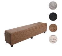 Mendler Banquette coffre tissu - Marron
