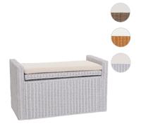 Mendler Banc Banquette/Coffre de Rangement M92, rotin - Blanc