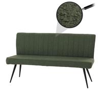 Mendler Banquette de salle à manger HWC-K16 — rembourrée 160 cm, dossier tissu bouclé, métal, vert