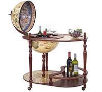 Mendler Bar de salon avec table HWC-D84 Ø 42 cm Bois d'eucalyptus Marron