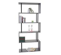 Mendler Bibliothèque HWC-A27 183 x 80 cm Structure 3D 5 niveaux Gris