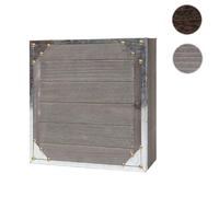 Boîte à clés Virginia, armoire à clés en bois, look shabby vintage 27x27x6cm gris-brun