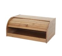 Mendler Boîte à Pain en Bambou HWC-B80, couvercle coulissant - 17x40x28cm, sans tiroir