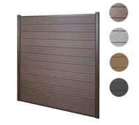 Wpc Pare-Vue Sarthe, Abat-Vent, Clôture, Aluminium Premium Élément De Base, 1,90m, Marron Marron