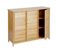 Sideboard Hwc-B18, Armoire Commode Highboard, 3 Portes Bambou 81x97x34cm Multicolore