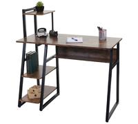 Mendler Bureau avec étagères - Brun