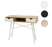 Mendler Table d'appoint HWC-E92 100x40cm Brun Naturel Blanc