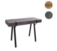 Table console HWC-L54, table de téléphone table de travail table d'appoint table de rangement, métal 75x100x40cm aspect marbre gris