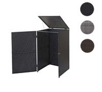 Habillage de poubelle HWC-E25, abri pour poubelle Couverture de poubelle, poly rotin 120l ~ noir