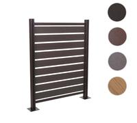 Clôture pour poubelles en Aluminium HWC-K57, élément de Base Cache-Poubelle, Aspect Bois Extensible 130x110x6cm - Anthracite