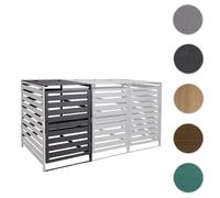 XL habillage de poubelle pour 1/2 personnes extension HWC-H62, abri pour poubelle, 114x67x97cm bois massif ~ anthracite