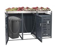 Habillage pour 3 poubelles HWC-H40b 63kg 110x175x62cm Extensible