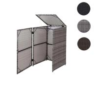 Habillage de poubelle HWC-E25, abri pour poubelle Couverture de poubelle, poly rotin 120l ~ gris