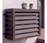Mendler Cache pour climatisation/échangeur Thermique HWC-O43, Cache pour Grille de Protection, métal 73 x 97 x 38 cm - Marron foncé