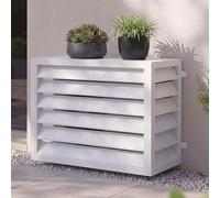 Mendler Cache pour climatiseur/échangeur Thermique HWC-O43, Cache pour Grille de Protection, métal 70 x 104 x 50 cm - Gris-Blanc