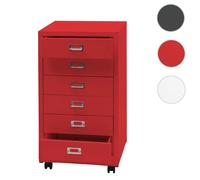 Mendler Caisson de bureau à roulettes - Rouge