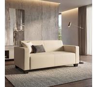 Mendler Canapé 2 Places Lounge/Salon Lyon, modulable - Simili-Cuir, crème