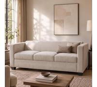 Mendler Canapé 3 Places Lille, canapé Lounge, 3 Places Tissu Chenille (260 g/m²), Beige