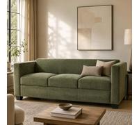 Mendler Canapé 3 Places Lille, canapé Lounge, 3 Places Tissu Chenille (260 g/m²), Vert