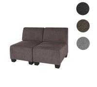 Mendler Canapé droit 2 places tissu - Marron