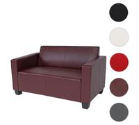 Mendler canapé droit simili cuir - Rouge