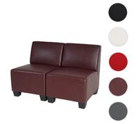 Mendler Canapé modulable 2 places - Rouge brun