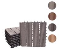 Carreau De Sol En Wpc, Finition Rhône +, Aspect Bois, Balcon/Terrasse, 11x Chaque 30x30cm = 1m² Premium Gris Gris