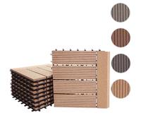 Carreau de sol WPC 11x chaque 30x30cm = 1m² Premium teak linéaire horizontal