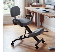 Mendler Chaise à Genoux avec Dossier HWC-Q2 Gris Mat