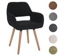 Chaise de salle à manger Altena II, fauteuil, design rétro des années 50 tissu, noir