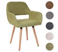 Chaise de salle à manger Altena II, fauteuil, design rétro des années 50 tissu, vert clair