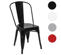 Chaise de bistro en métal HWC-A73, désign industriel métallique, empilable noir