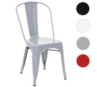 Chaise de bistro en métal HWC-A73, désign industriel métallique, empilable gris