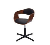 Mendler Chaise de Bureau HWC-H46 Noyer simlicuir Noir