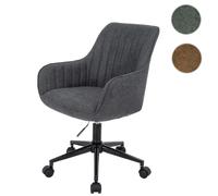 Chaise de bureau HWC-J62, chaise pivotante chaise de bureau tissu/textile anthracite