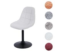 Chaise de salle à manger HWC-A60, chaise de cuisine chaise pivotante, acier MVG tissu/textile chenille (465g/m²) crème