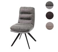Chaise de salle à manger HWC-G66, chaise de cuisine, pivotante, auto-position, tissu gris clair-gris
