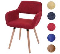 Mendler Chaise de Salle à Manger HWC-A50 II Tissu Rouge Pourpre