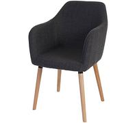 Mendler Chaise de séjour/Salle à Manger Malmö T381 - Tissu, Gris
