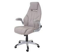 Mendler Chaise Fauteuil de Bureau HWC-A65, Chaise pivotante, Similicuir - Taupe